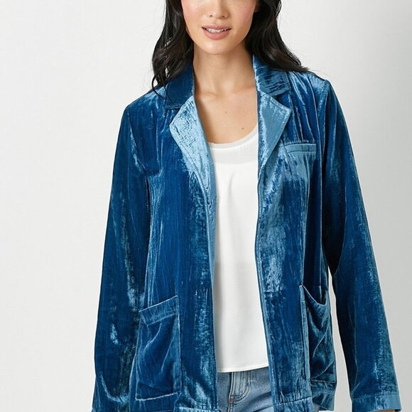 MYSTREE VELVET OPEN BLAZER - Picture 1 of 3
